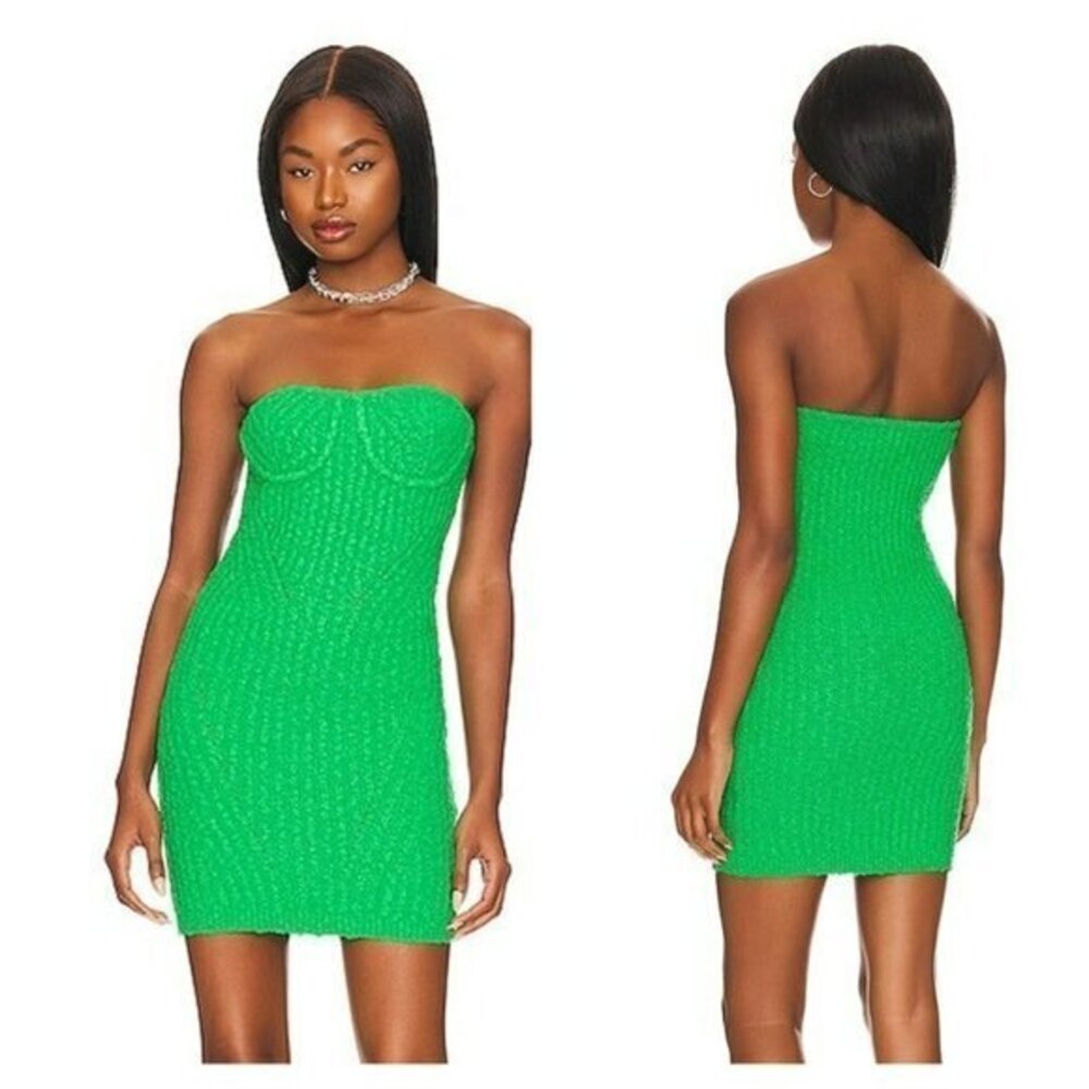 NBD Junya Strapless Bustier Mini Dress - Bright Green